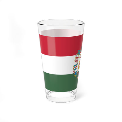 Flag of Hungary with great coat of arms 1849 (Hungary) Pint Glass 16oz
