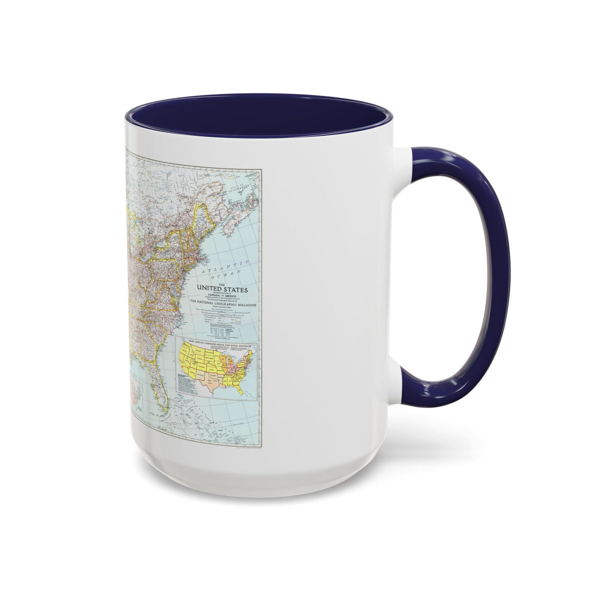 USA - The United States (1940) (Map) Accent Coffee Mug