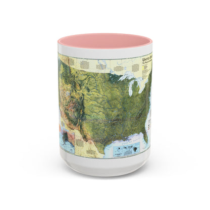 USA - The Physical Landscape (1996) (Map) Accent Coffee Mug