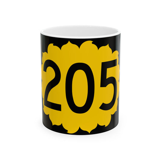 K-205 (Kansas) (Road Sign) White Coffee Mug