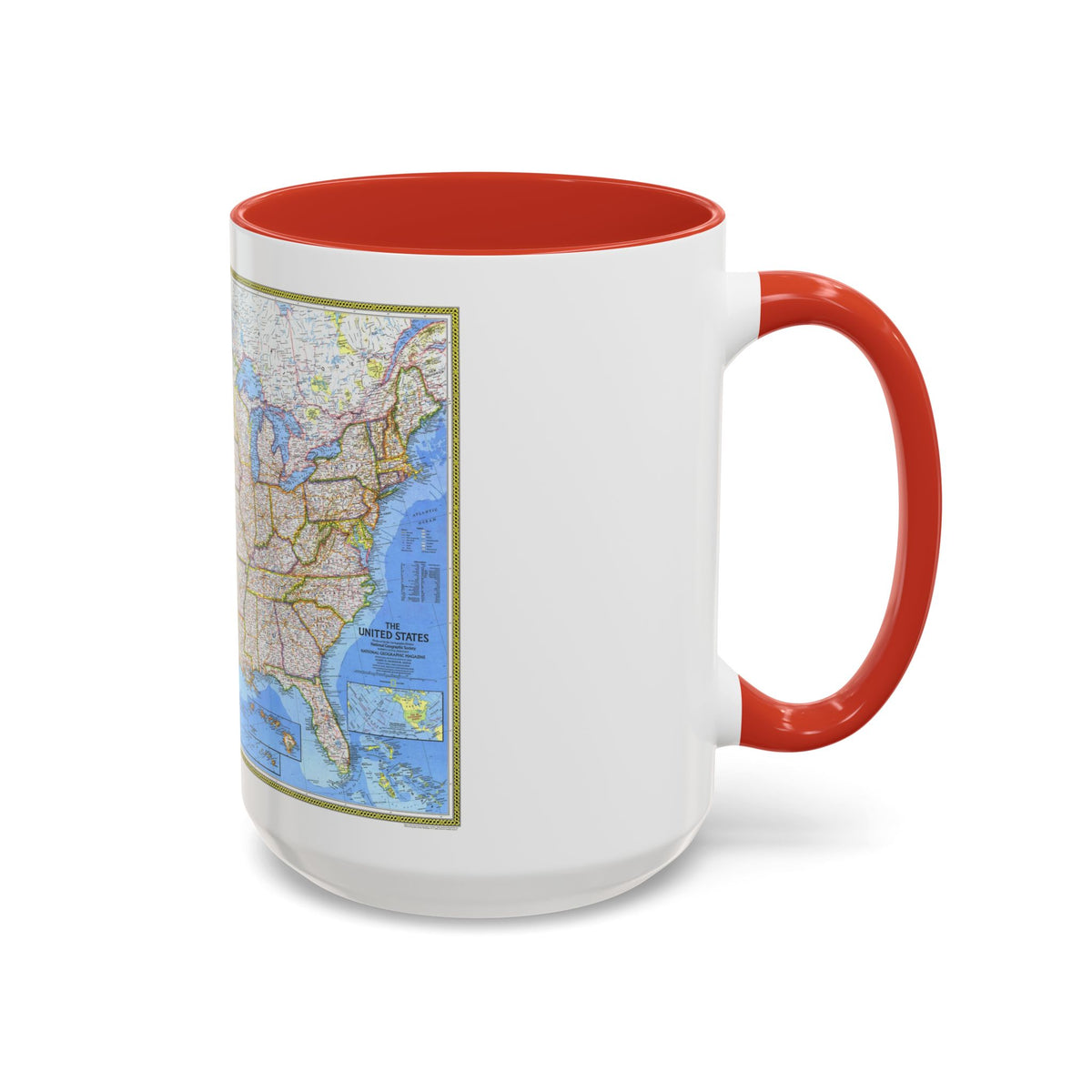 USA - The United States (1976) (Map) Accent Coffee Mug