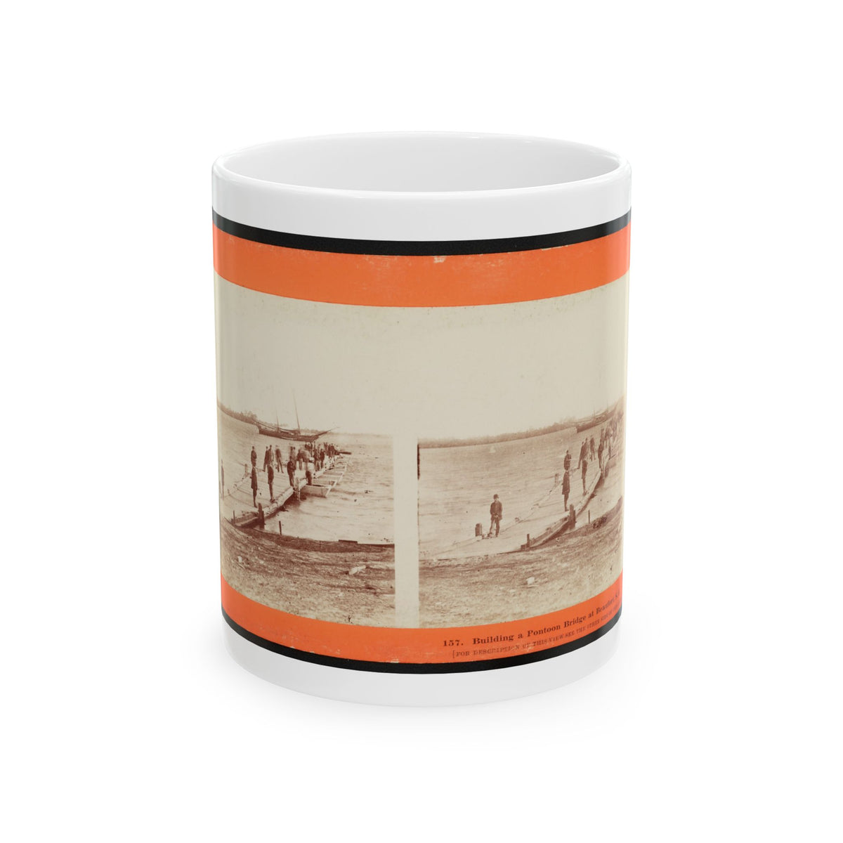 Building A Pontoon Bridge At Beaufort, S.C. 001 (U.S. Civil War) White Coffee Mug