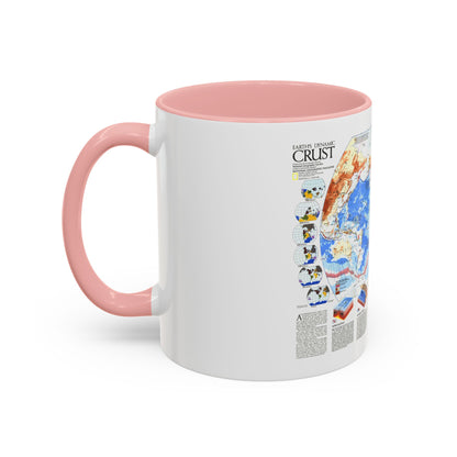 World Map - Earth's Dynamic Crust (1985) (Map) Accent Coffee Mug