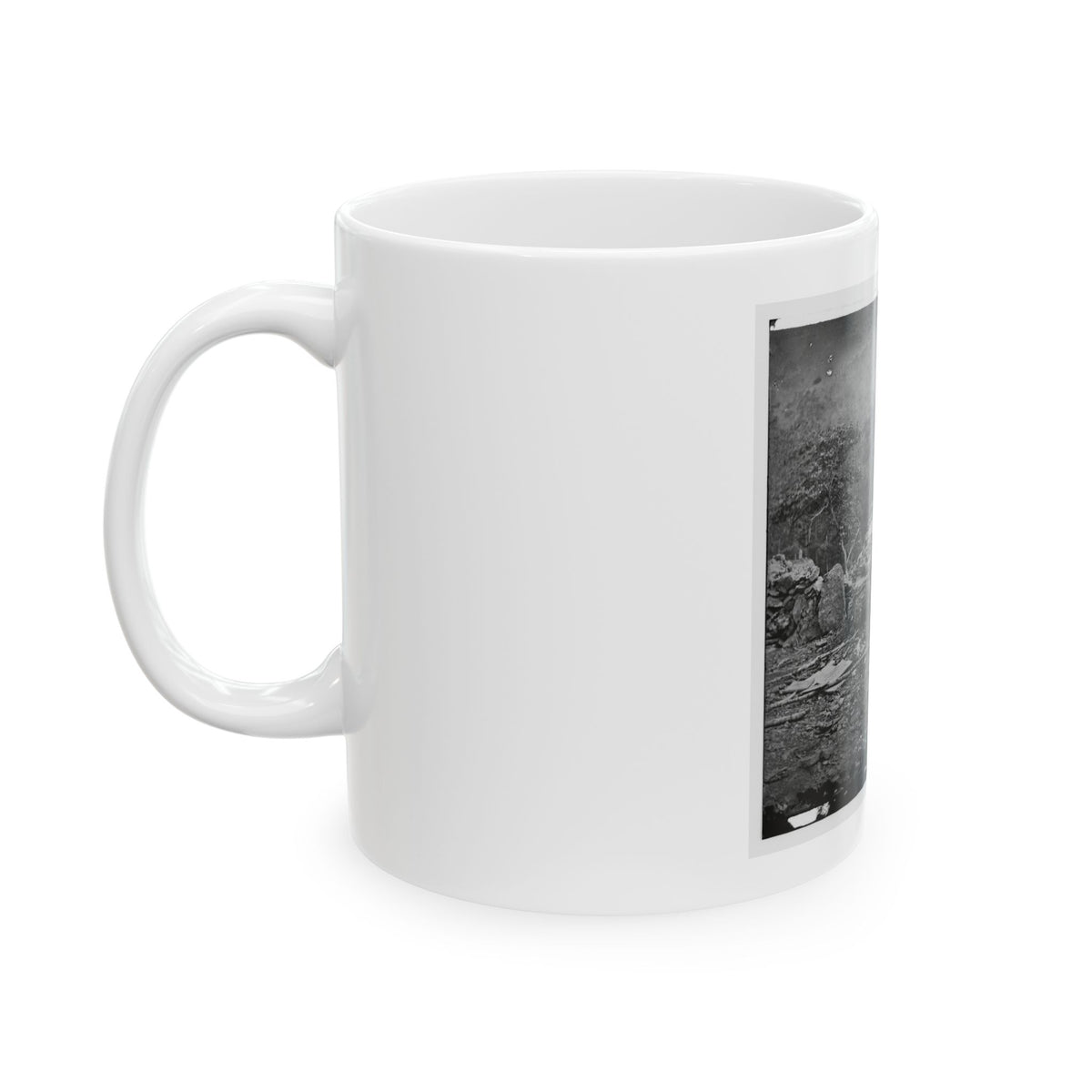 Gettysburg, Pa. Interior View Of Breastworks On Extreme Left Of The Federal Line (U.S. Civil War) White Coffee Mug