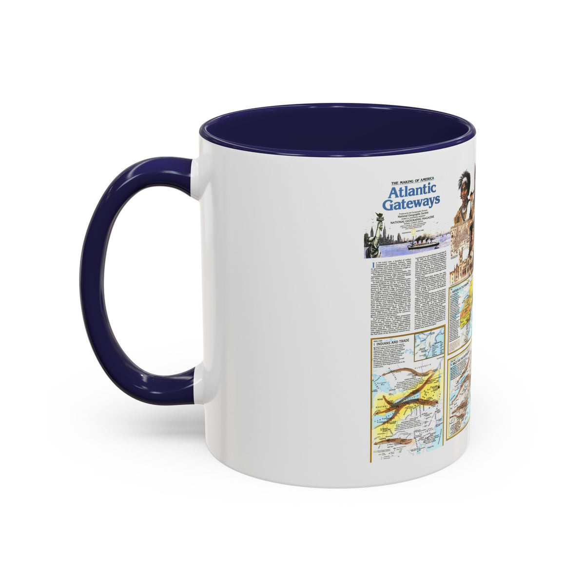 USA - Atlantic Gateways 2 (1983) (Map) Accent Coffee Mug