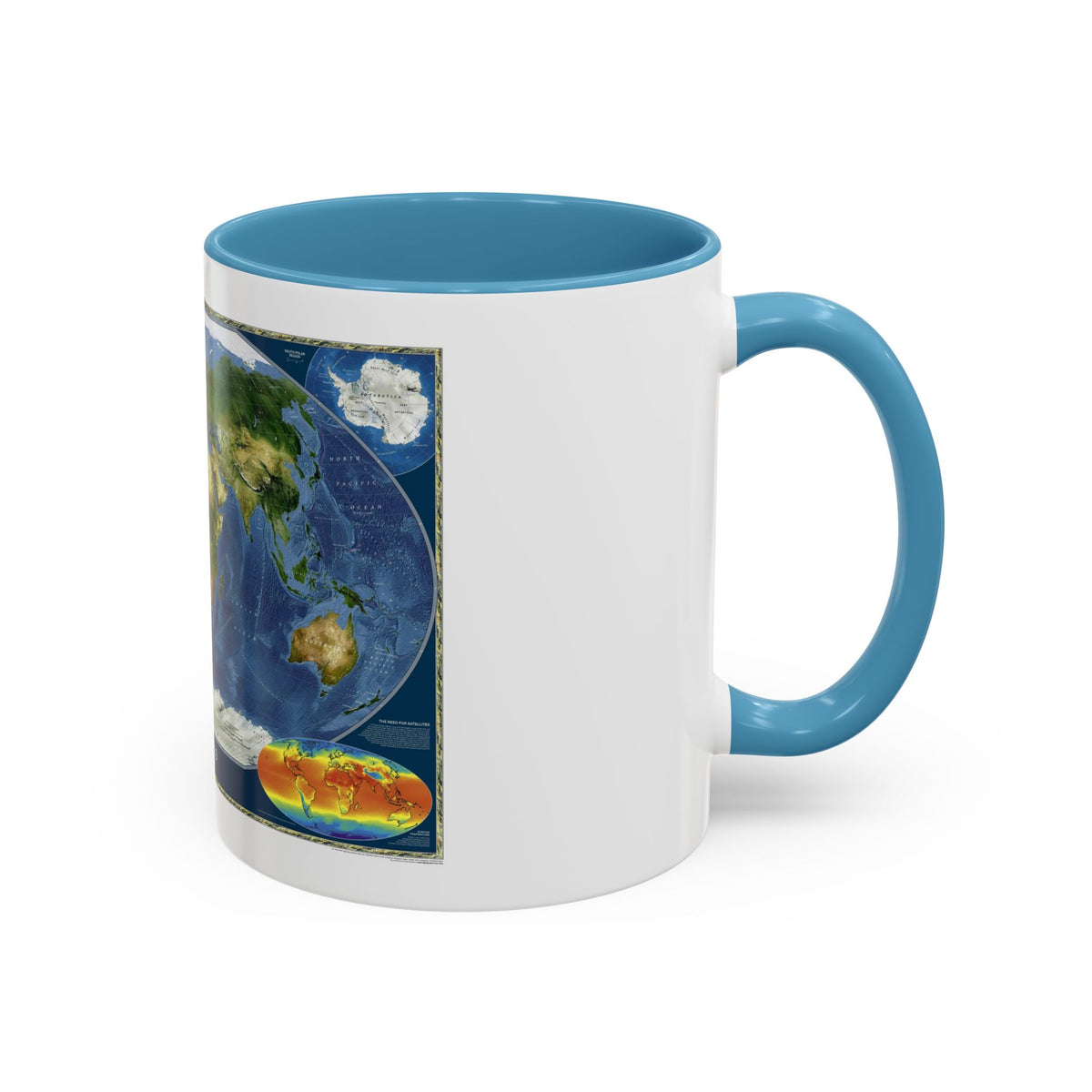 World Map - Satellite (2001) (Map) Accent Coffee Mug