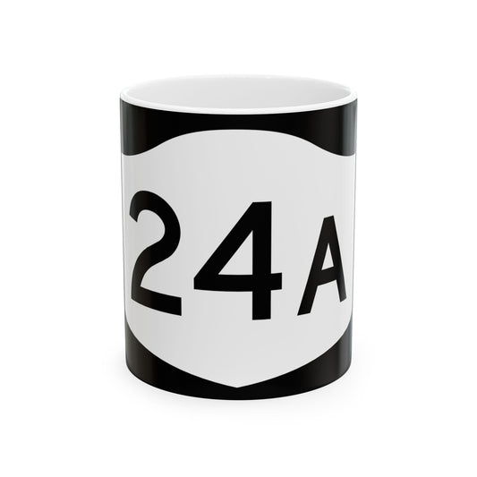 NY-24A (New York) (Road Sign) White Coffee Mug