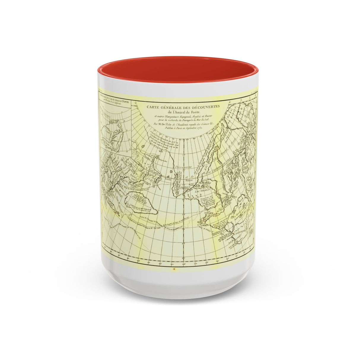 Asia - Carte Generale des Decouvertes (1892) (Map) Accent Coffee Mug