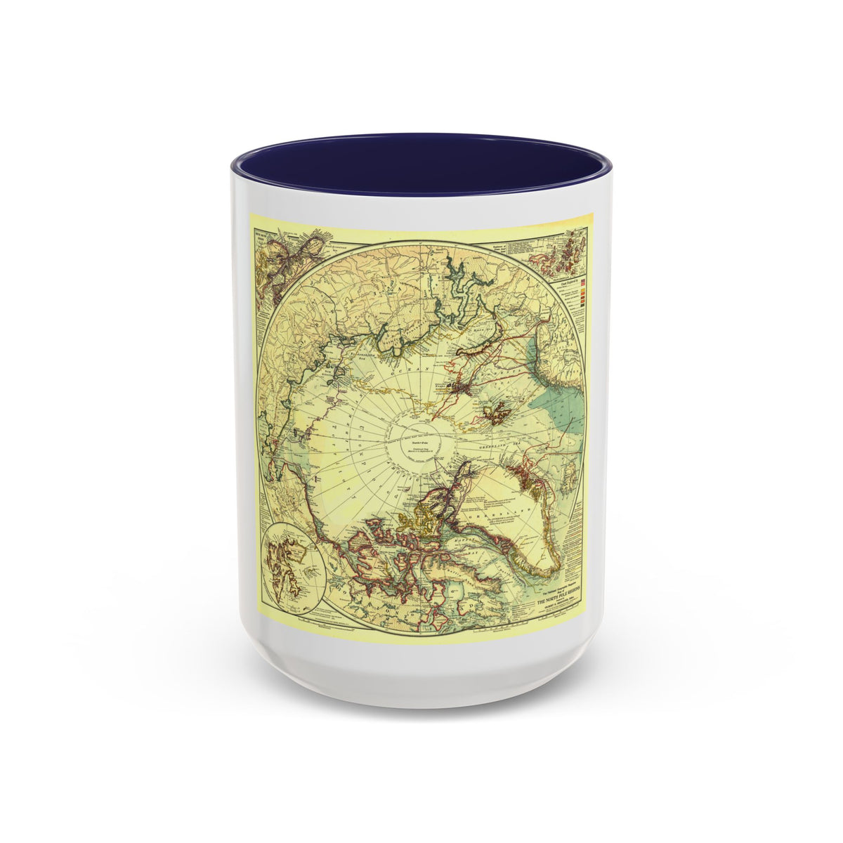 North Pole (1907) (Map) Accent Coffee Mug