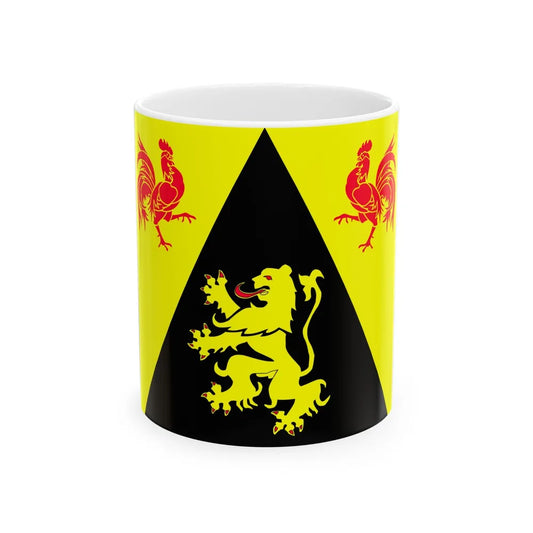 Flag of Walloon Brabant Belgium - White Coffee Mug-11oz-Go Mug Yourself