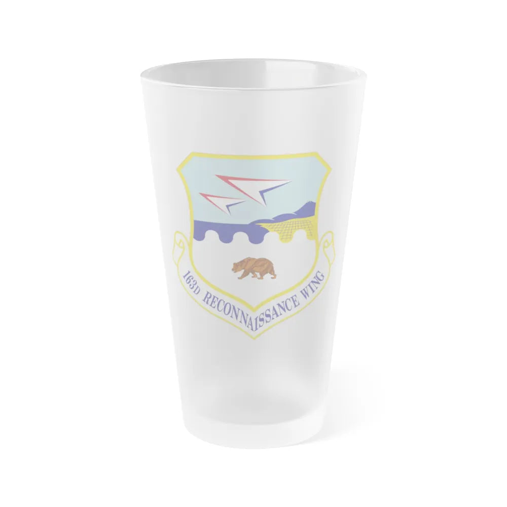 163d Reconnaissance Wing (U.S. Air Force) Frosted Pint Glass 16oz-16oz-Frosted-Go Mug Yourself