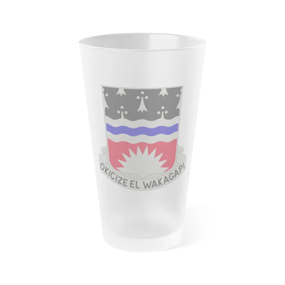 164 Engineer Battalion (U.S. Army) Frosted Pint Glass 16oz-Go Mug Yourself