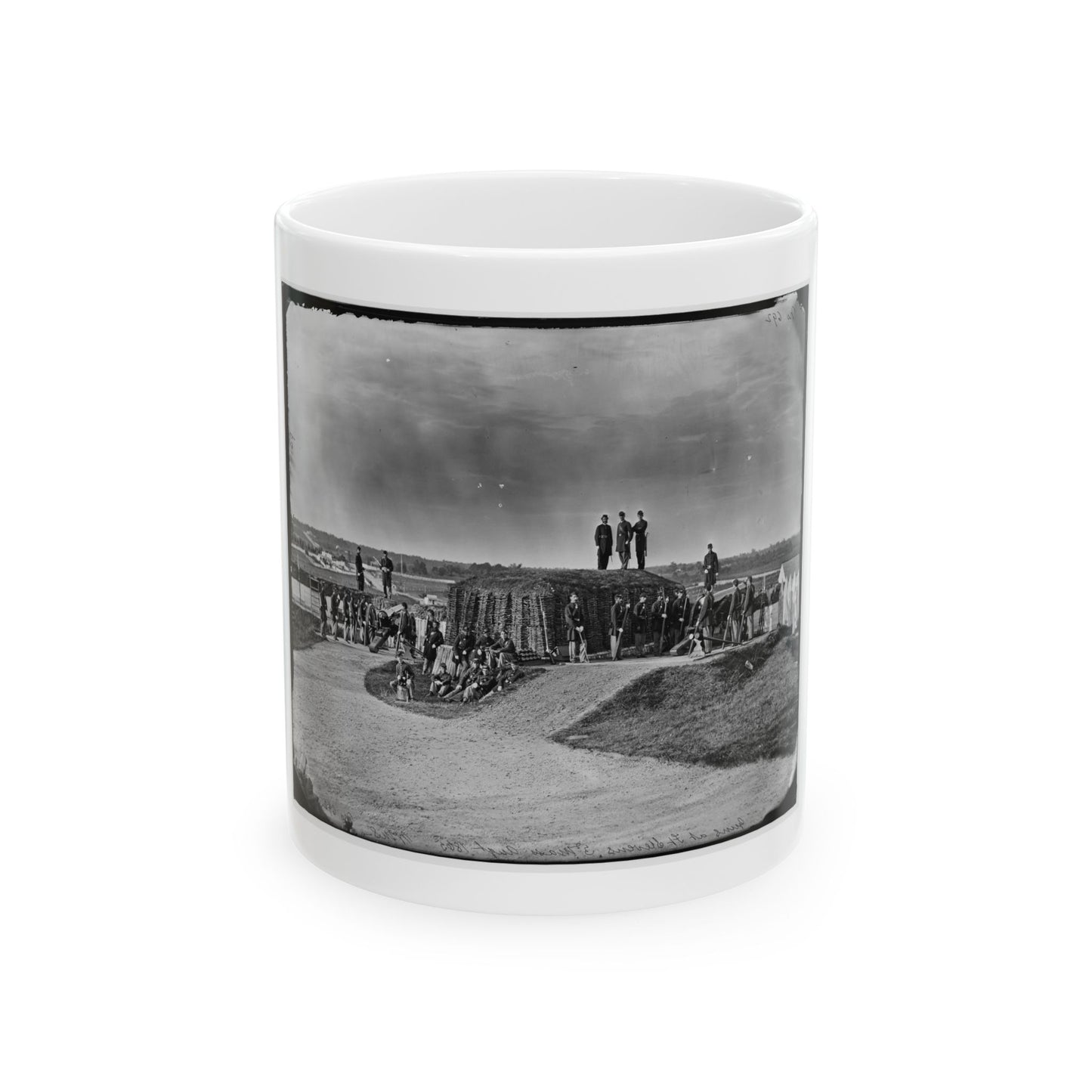 District Of Columbia. Detachment Of Company K, 3d Massachusetts Heavy Artillery, By Guns Of Fort Stevens (U.S. Civil War) White Coffee Mug