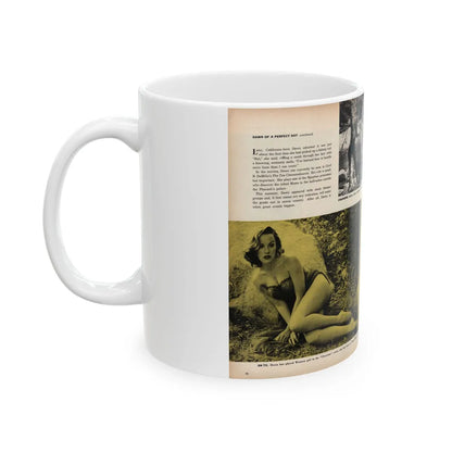 Dawn Richard #47 - [Pages 36 & 37] Including Pages 1 & 2 of 4 with, 5 B&W Photos, Captions & Article from SEE FOR MEN Mag. Nov. '57 (Vintage Female Icon) White Coffee Mug-Go Mug Yourself