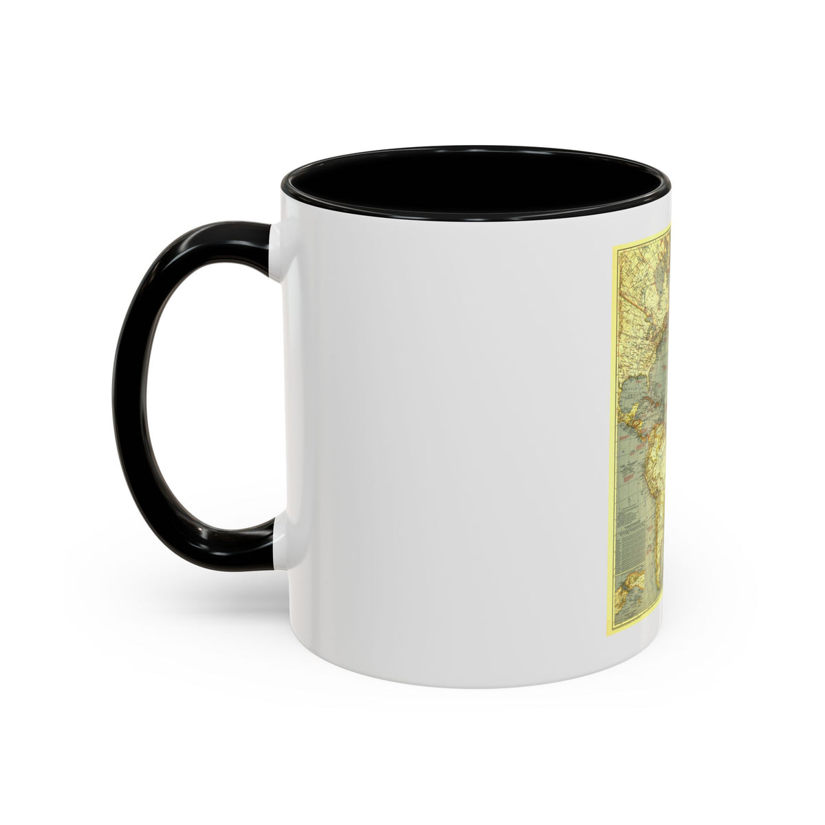 Atlantic Ocean (1939) (Map) Accent Coffee Mug