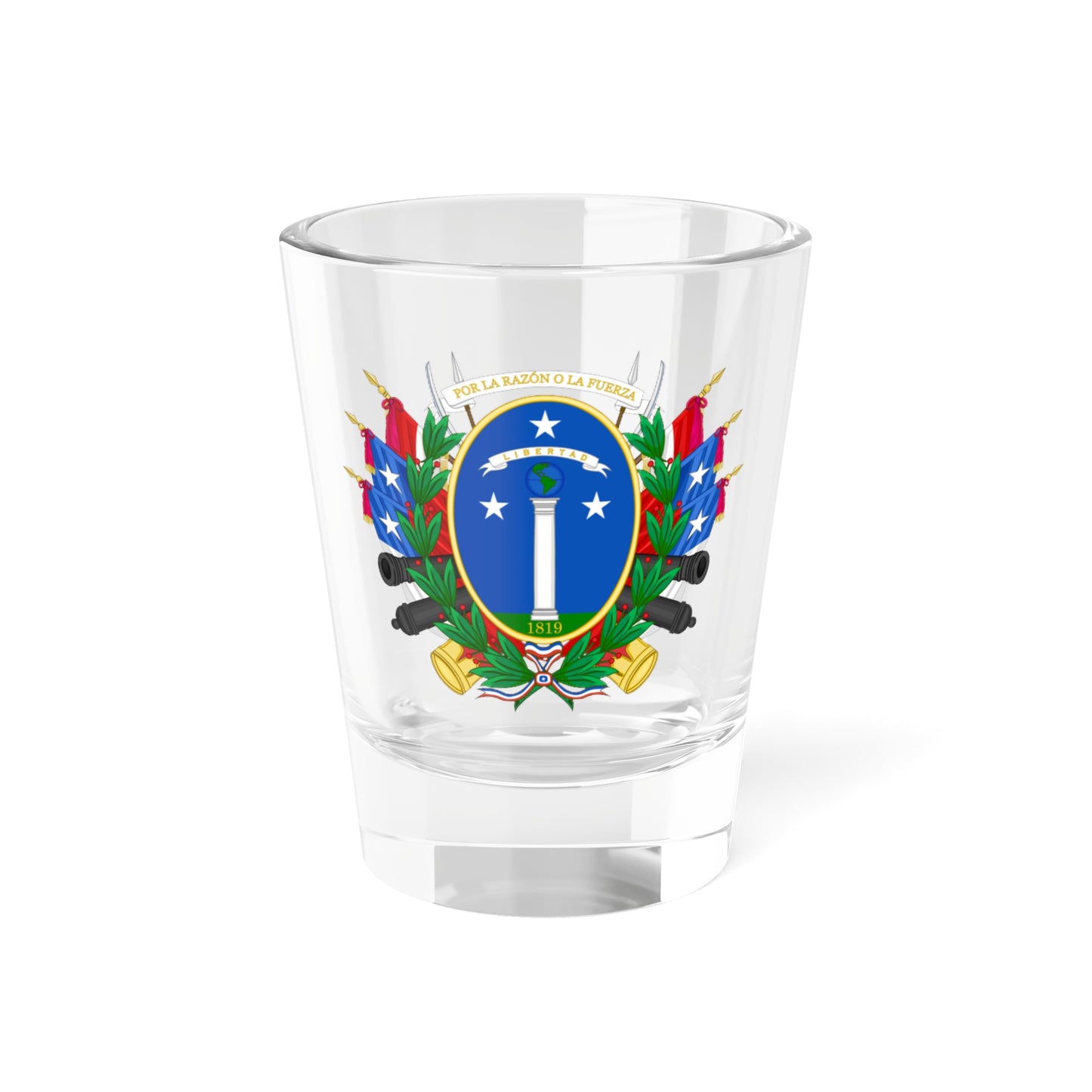 Greater Coat of Arms of Chile 1819-1834 (Chile) (Coat of Arms) Shot Glass 1.5oz