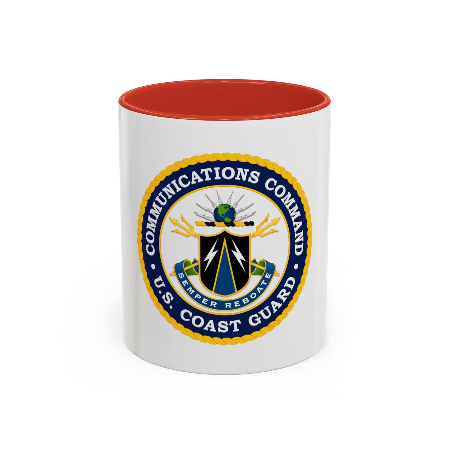 USCG Communications Command (U.S. Coast Guard) Accent Coffee Mug