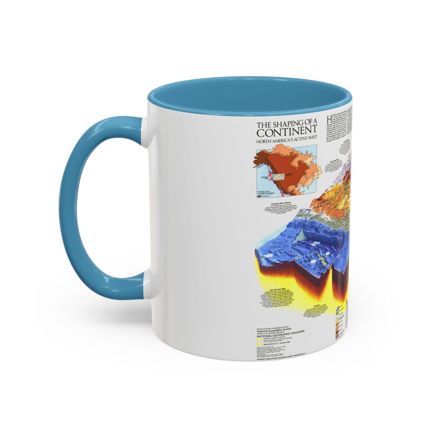 North America - The Shaping of a Continent (1985) (Map) Accent Coffee Mug