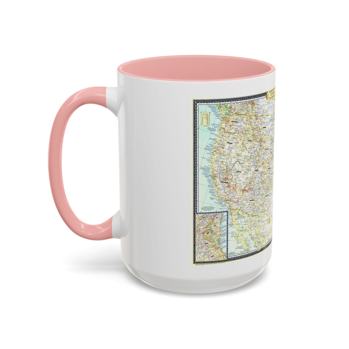 USA - An Historical Map (1953) (Map) Accent Coffee Mug