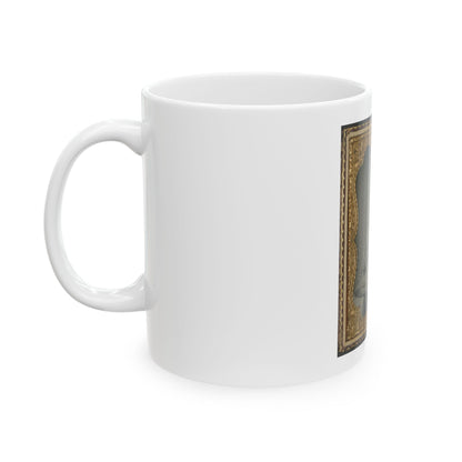 Unidentified Soldier In North Carolina Uniform With Sword And Revolver (U.S. Civil War) White Coffee Mug