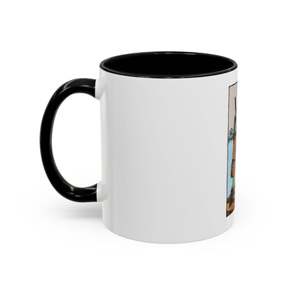 The 6 of Swords (Tarot Card) Accent Coffee Mug