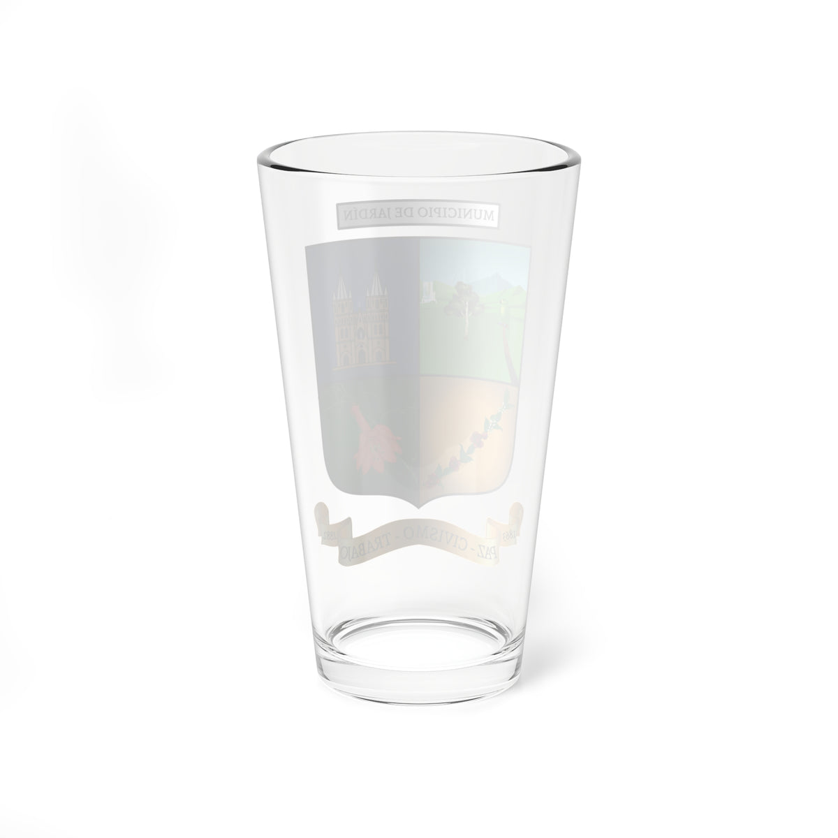 Nuevo escudo de El Jardín Antioquia (Colombia) (Coat of Arms) Pint Glass 16oz
