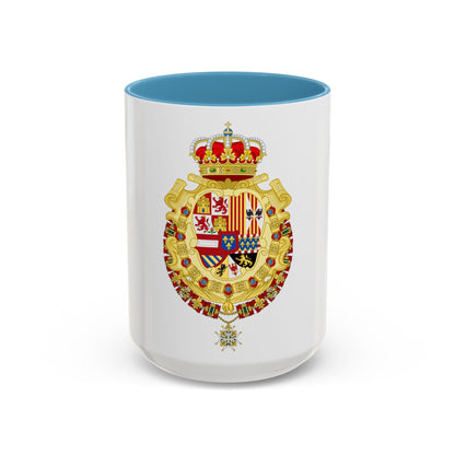 Royal Greater Coat of Arms of Spain (1700-1761) - Accent Coffee Mug