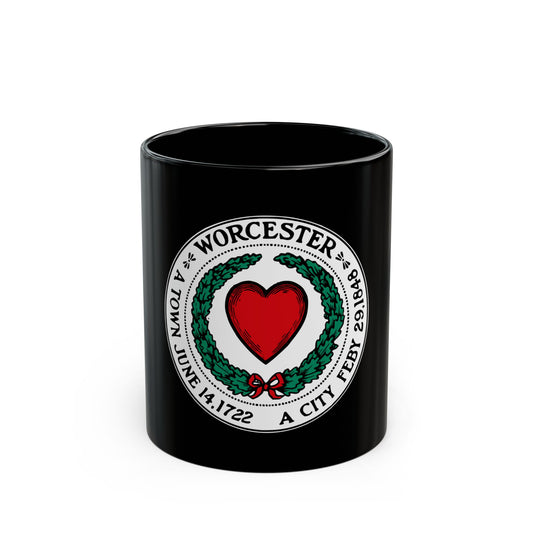 Seal of Worcester Massachusetts - Black Coffee Mug