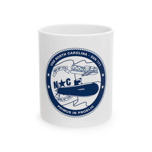 USS North Carolina SSN 777 (U.S. Coast Guard) White Coffee Mug