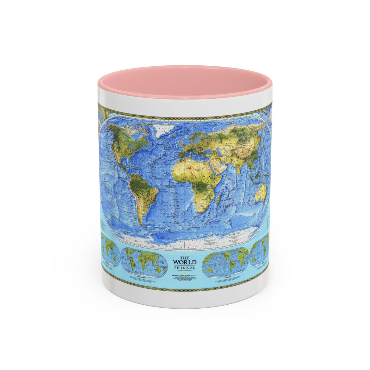 World Map - Physical (1994) (Map) Accent Coffee Mug