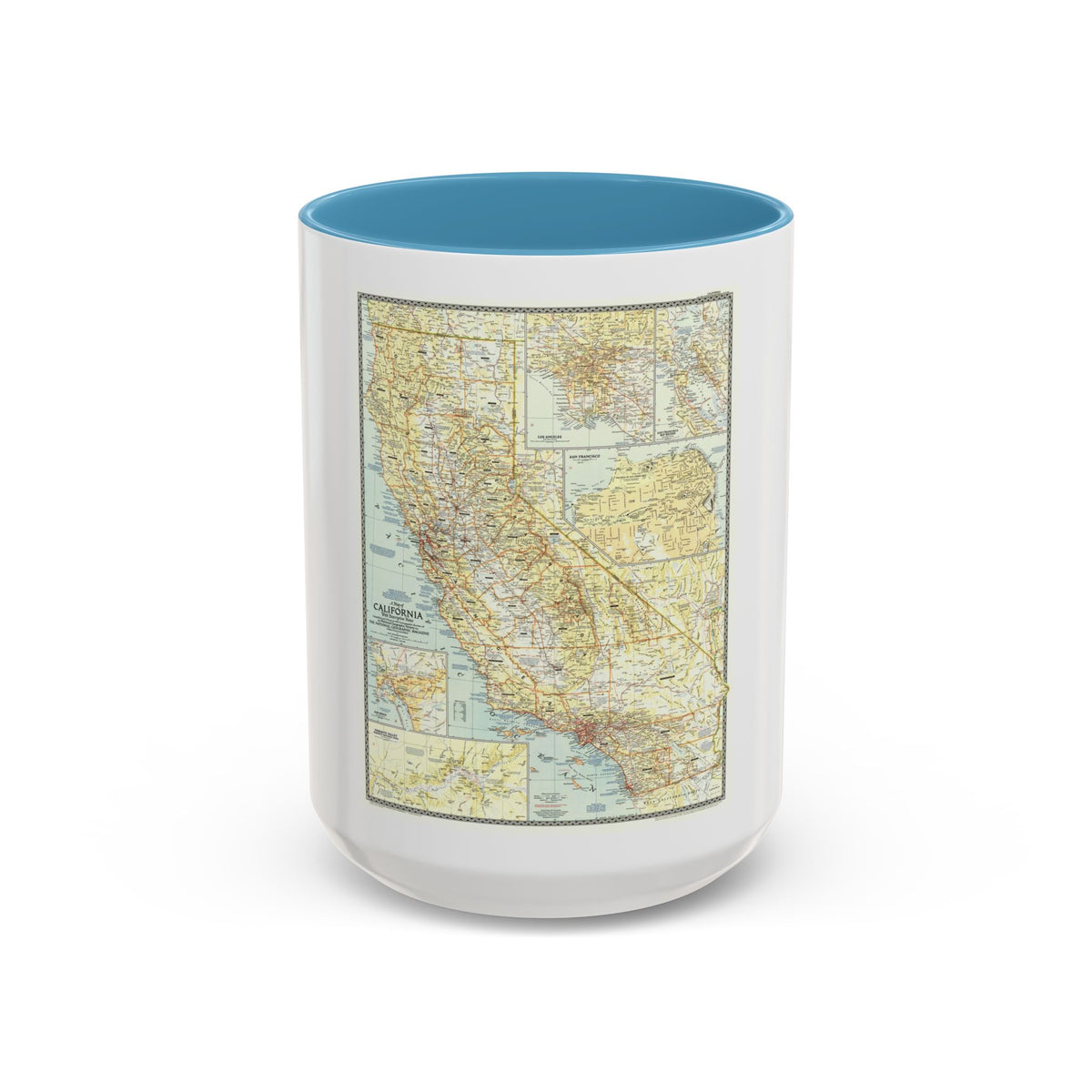 USA - California (1954) (Map) Accent Coffee Mug
