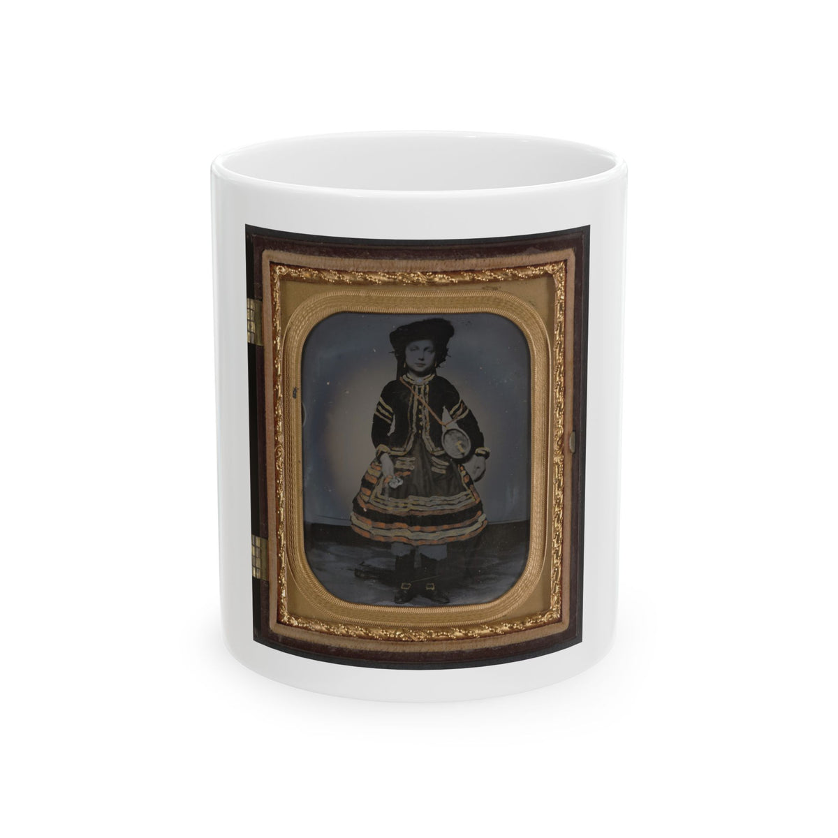 Unidentified Young Vivandiere In Union Uniform With Barrel Canteen And Cup (U.S. Civil War) White Coffee Mug