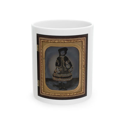 Unidentified Young Vivandiere In Union Uniform With Barrel Canteen And Cup (U.S. Civil War) White Coffee Mug