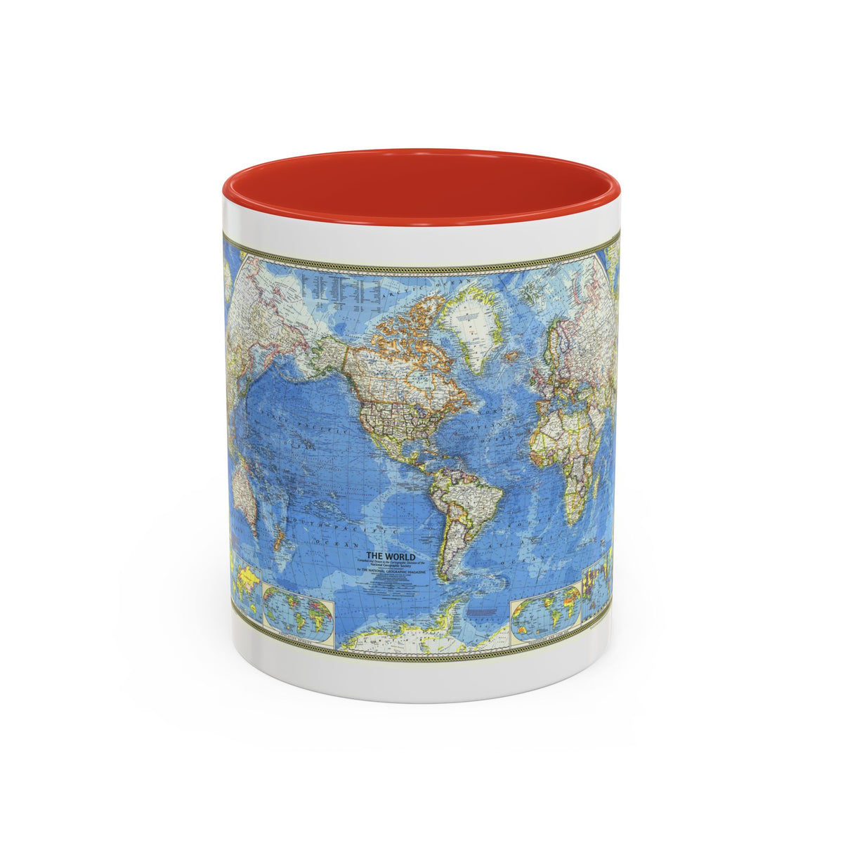 World Map (1970) (Map) Accent Coffee Mug