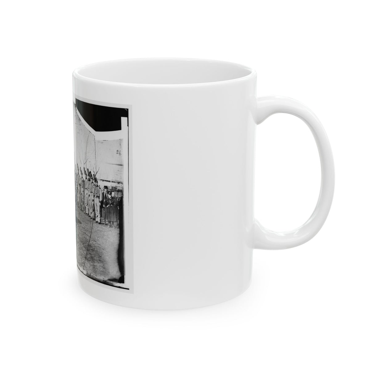 Washington, D.C. Band Of 9th Veteran Reserve Corps, In Shakoes And Frogged Jackets, At Washington Circle (U.S. Civil War) White Coffee Mug