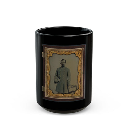 Unidentified Officer In Confederate Lieutenant's Uniform With Kepi (U.S. Civil War) Black Coffee Mug