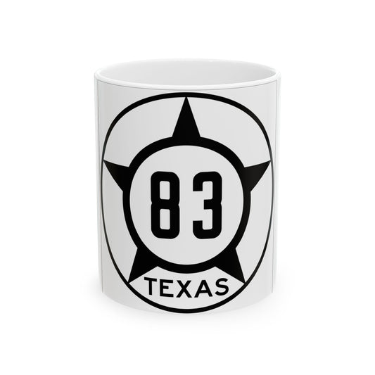 Old Texas 83 (Texas) (Road Sign) White Coffee Mug