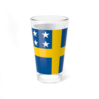 Naval Rank Flag of Sweden - Amiralsflagga (Sweden) Pint Glass 16oz