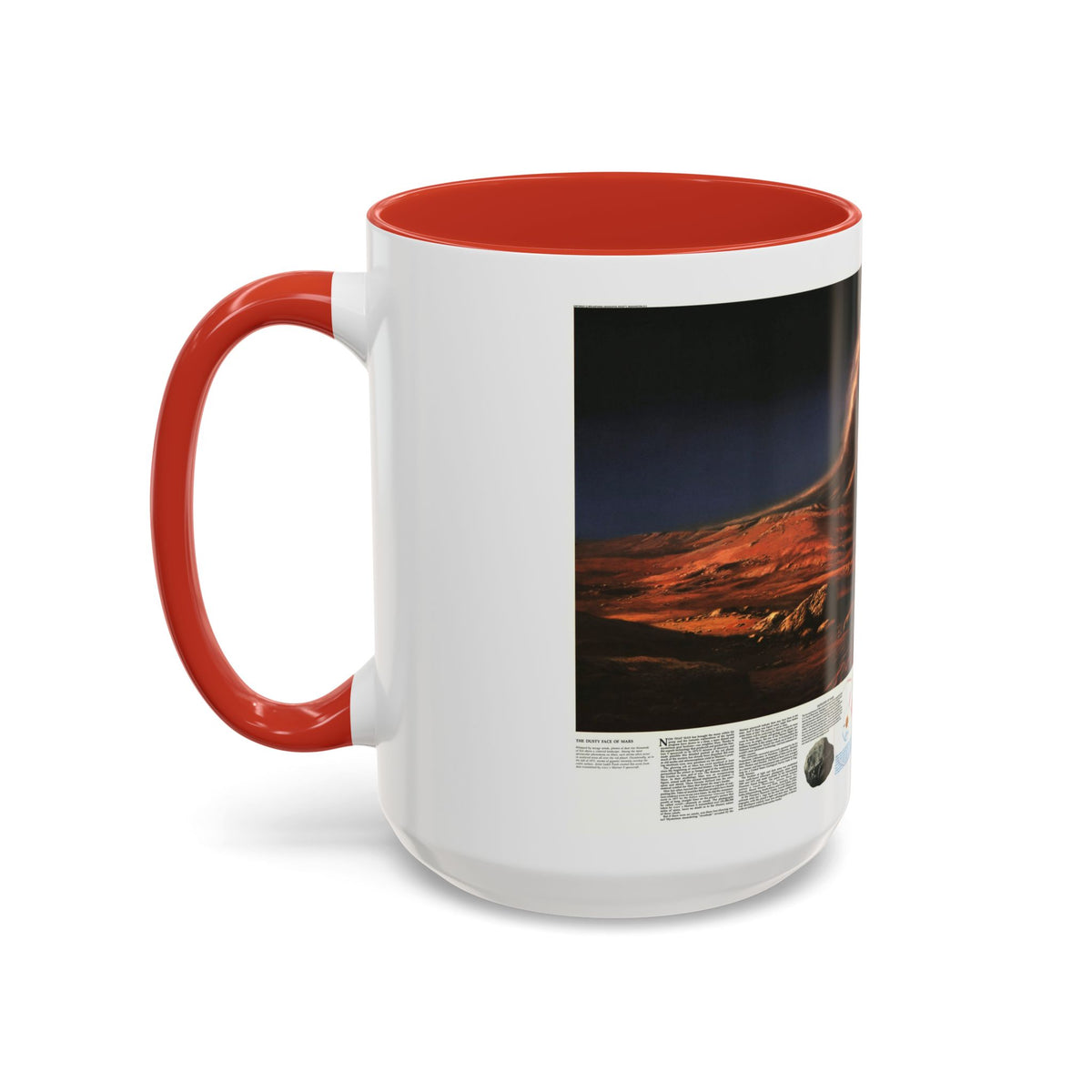 Space - MARS, Dusty Face of (1973) (Map) Accent Coffee Mug