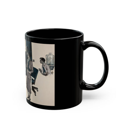 Couple in Modern Office, 1931 - Black Coffee Mug-Go Mug Yourself