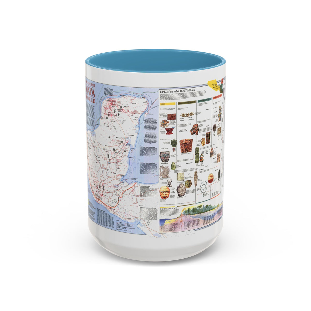 North America - The Ancient Maya World (1990) (Map) Accent Coffee Mug
