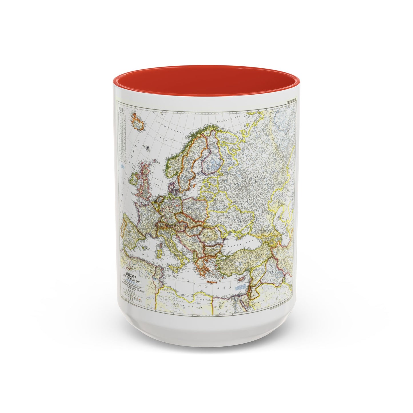 Europe and the Near East (1949) (Map) Accent Coffee Mug