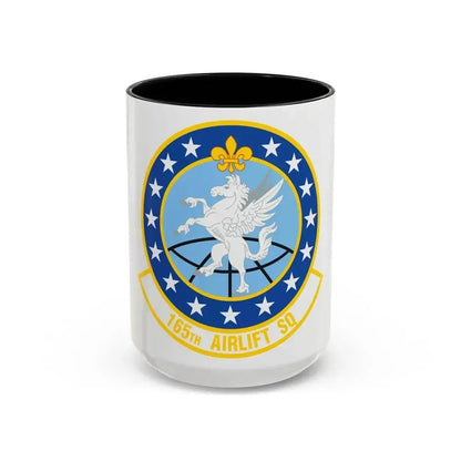 165 Airlift Squadron (U.S. Air Force) Accent Coffee Mug 15oz Black - Go Mug Yourself