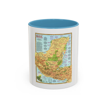 North America - Land of the Maya, A Traveller's Map (1990) (Map) Accent Coffee Mug