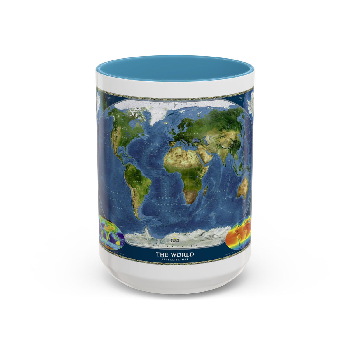 World Map - Satellite (2001) (Map) Accent Coffee Mug