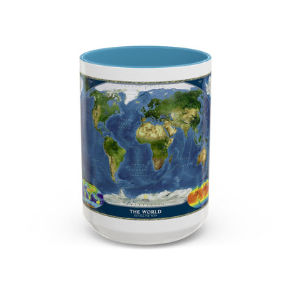 World Map - Satellite (2001) (Map) Accent Coffee Mug
