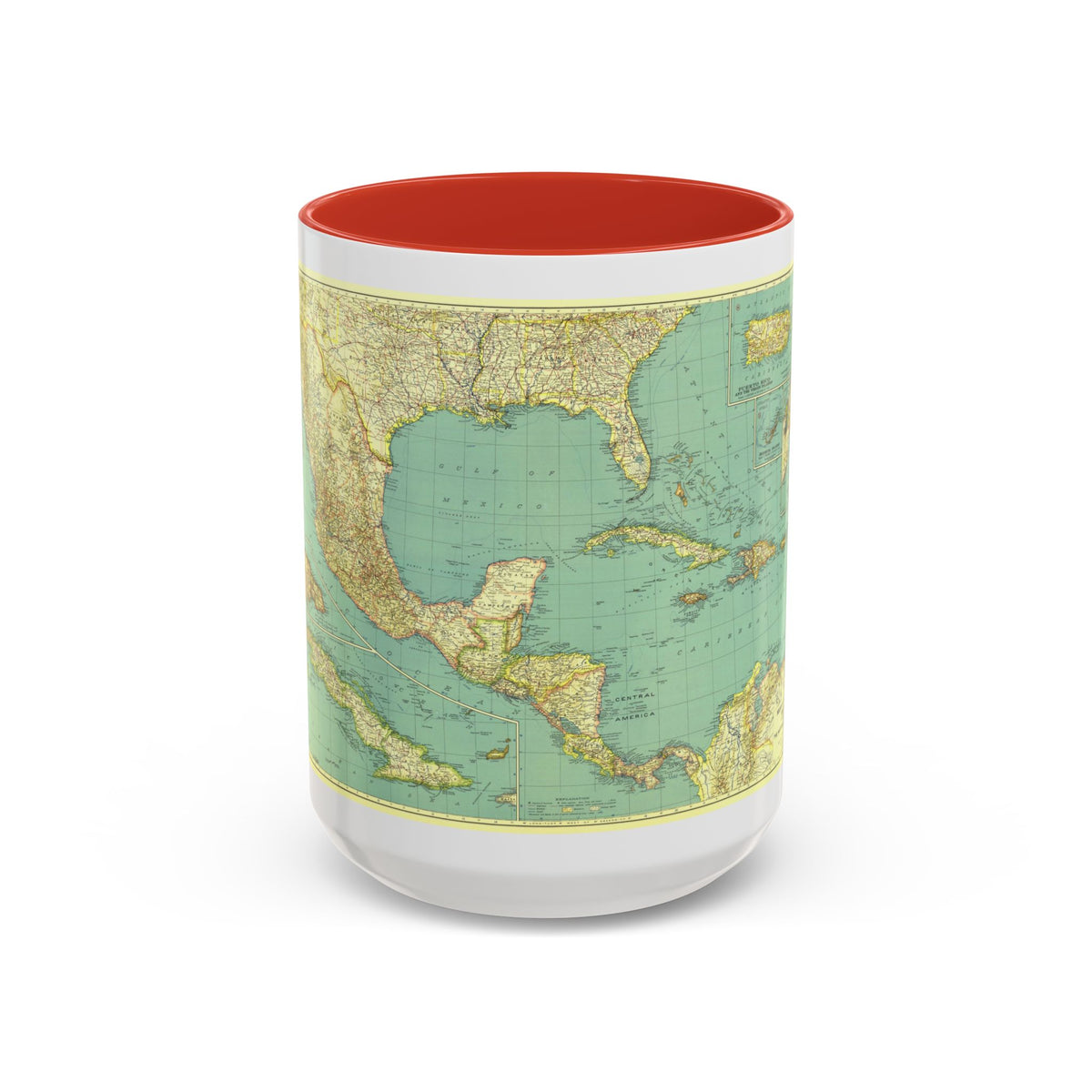 Central America and the West Indies (1934) (Map) Accent Coffee Mug