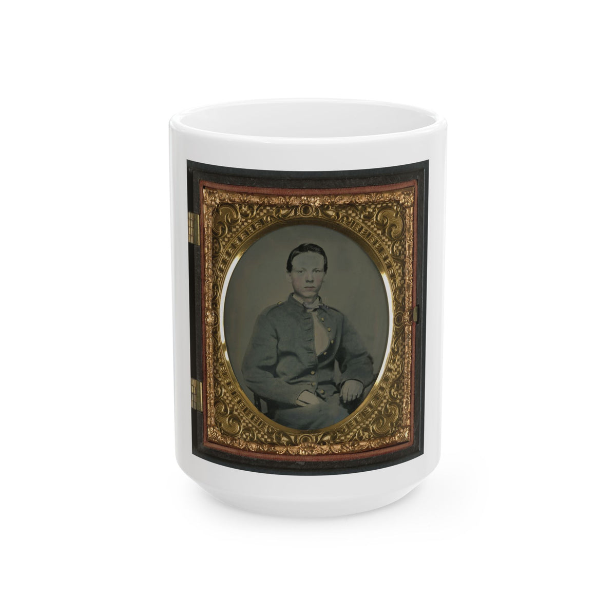 Private Alexander T. Harris Of Richmond  Parker  Virginia Light Artillery Battery In Richmond Depot Jacket (U.S. Civil War) White Coffee Mug