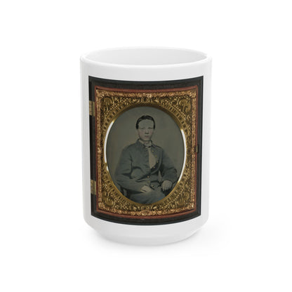 Private Alexander T. Harris Of Richmond  Parker  Virginia Light Artillery Battery In Richmond Depot Jacket (U.S. Civil War) White Coffee Mug