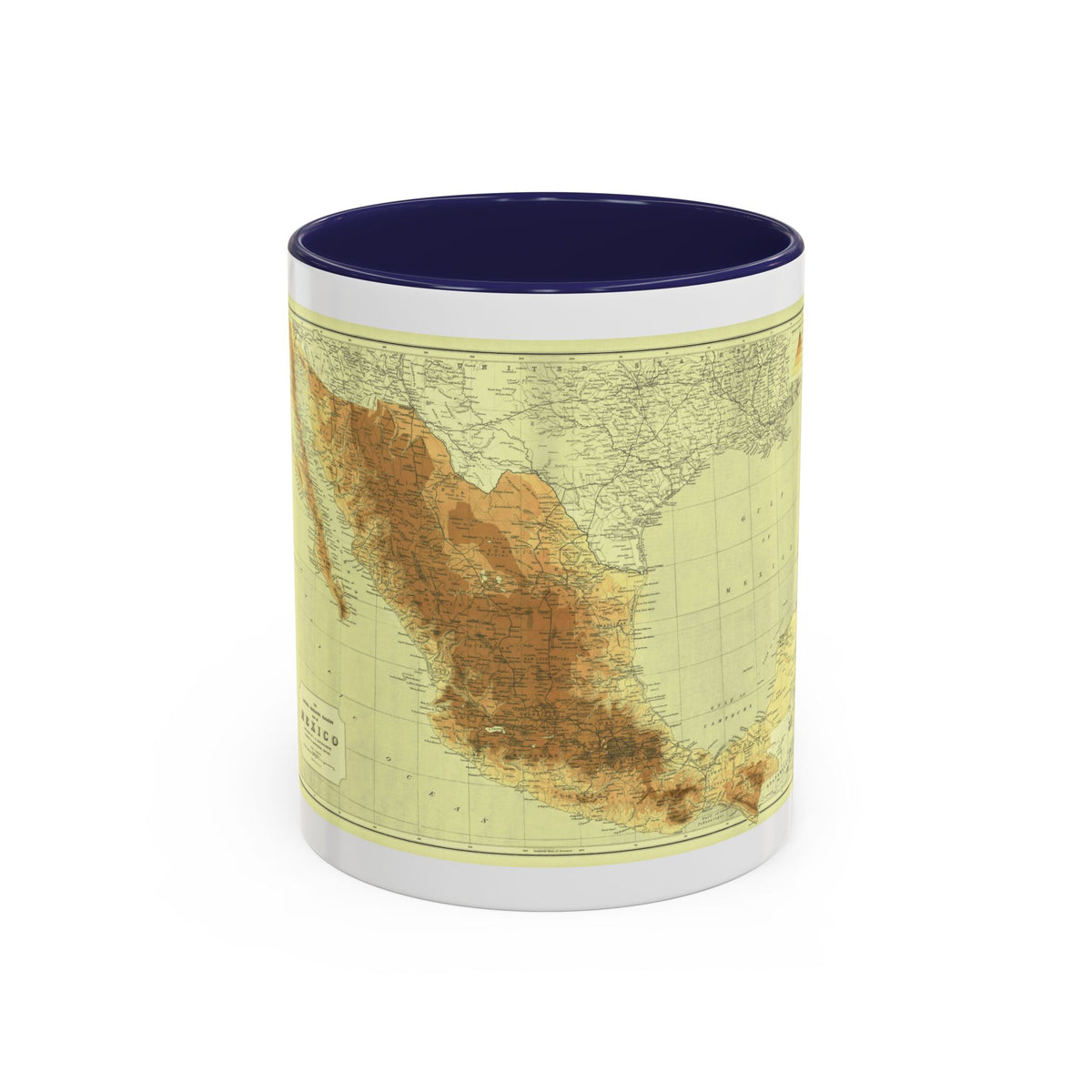 Central America & Mexico (1911) (Map) Accent Coffee Mug